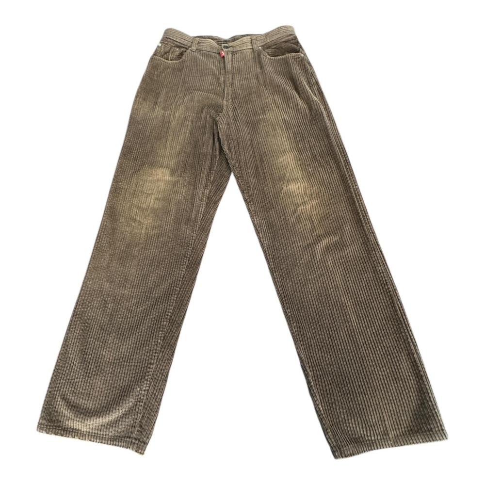 Akademiks Pants Mens 38 Brown Corduroy Straight Leg 100% Cotton